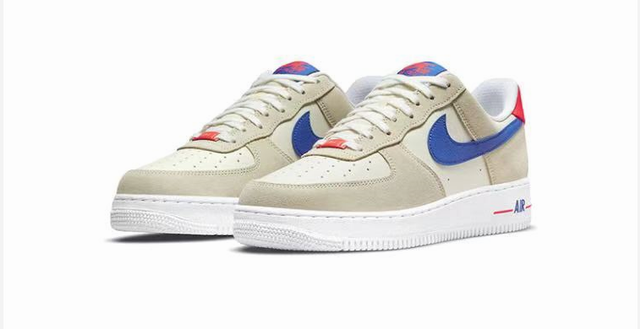 Cheap Nike Air Force 1 White Grey Blue Shoes Men and Women-50